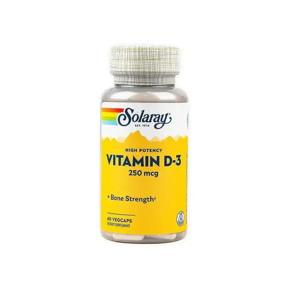 Solaray - Solaray Vitamin D3 250mcg (10,000 Iu) 60veg Caps - Pharmazone - 