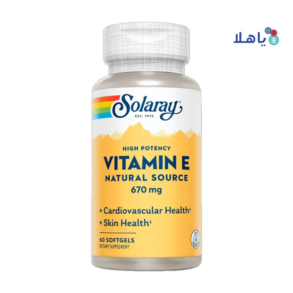 SOLARAY VITAMIN E 670MG 60SOFTGELS