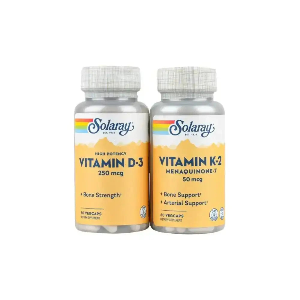 Solaray - Solaray Vitamin K2 50 µg + Vitamin D 10000 IU Set - Pharmazone - 