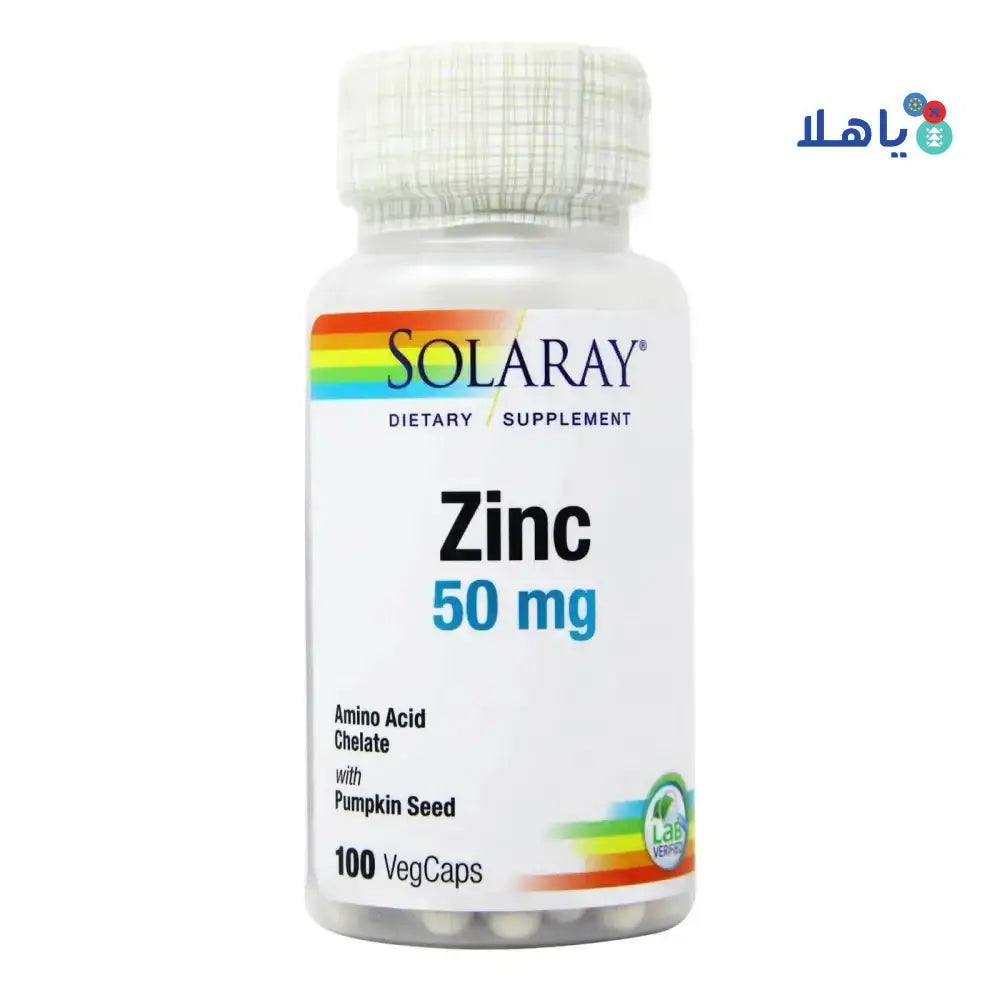 Solaray - Solaray Zinc 50Mg 100 Vegcaps - Pharmazone - 