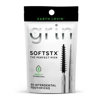 Grin Soft Floss Stick Charcoal Minted 90pcs-3078