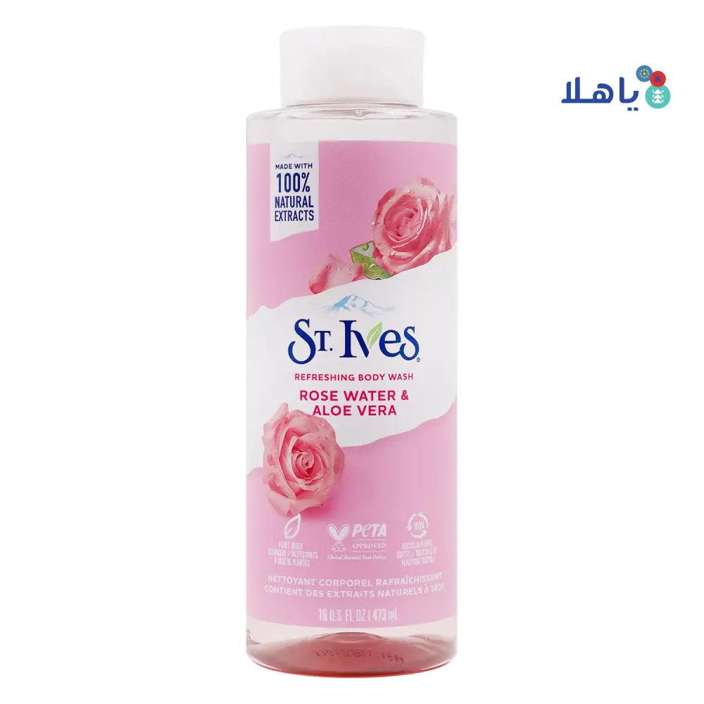 St.Ives Refreshing Body wash 473ml-Rose Water & Aloe Vera