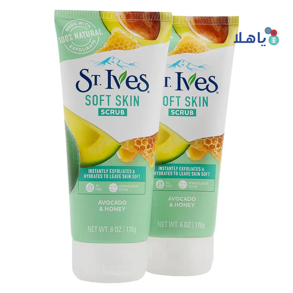 St.Ives Soft Skin Scrub 170g-Avocado & Honey 1+1 Offer