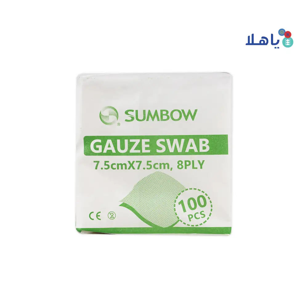 Sumbow Gauze Swab Non-Sterile 7.5x7.5cm 8ply 100pcs