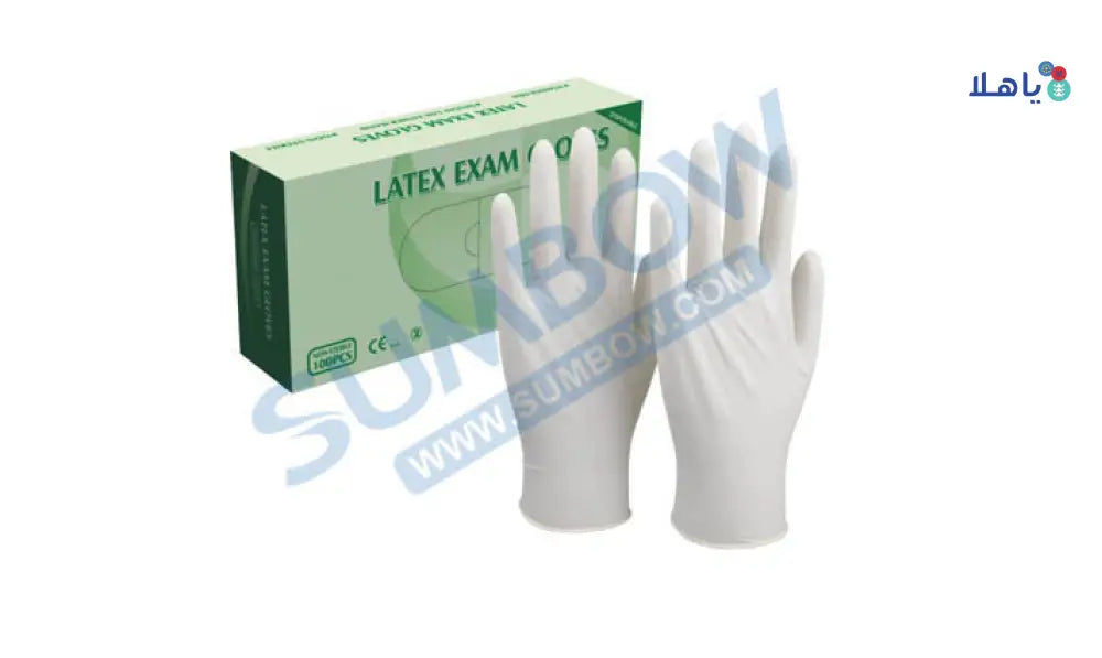 SUMBOW LATEX EXAMINATION GLOVES-SMALL