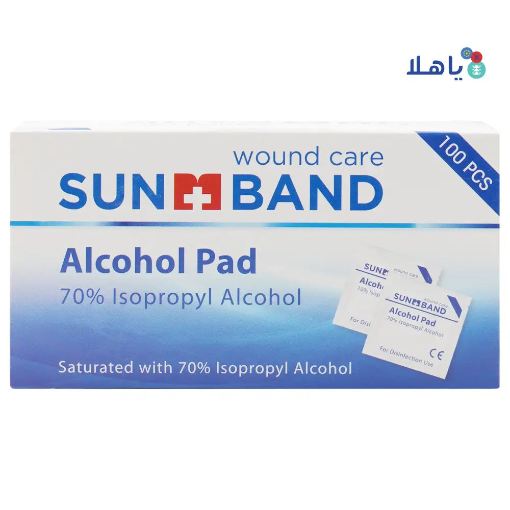 Sun Band Alcohol Pad 70% Swab 100Pcs