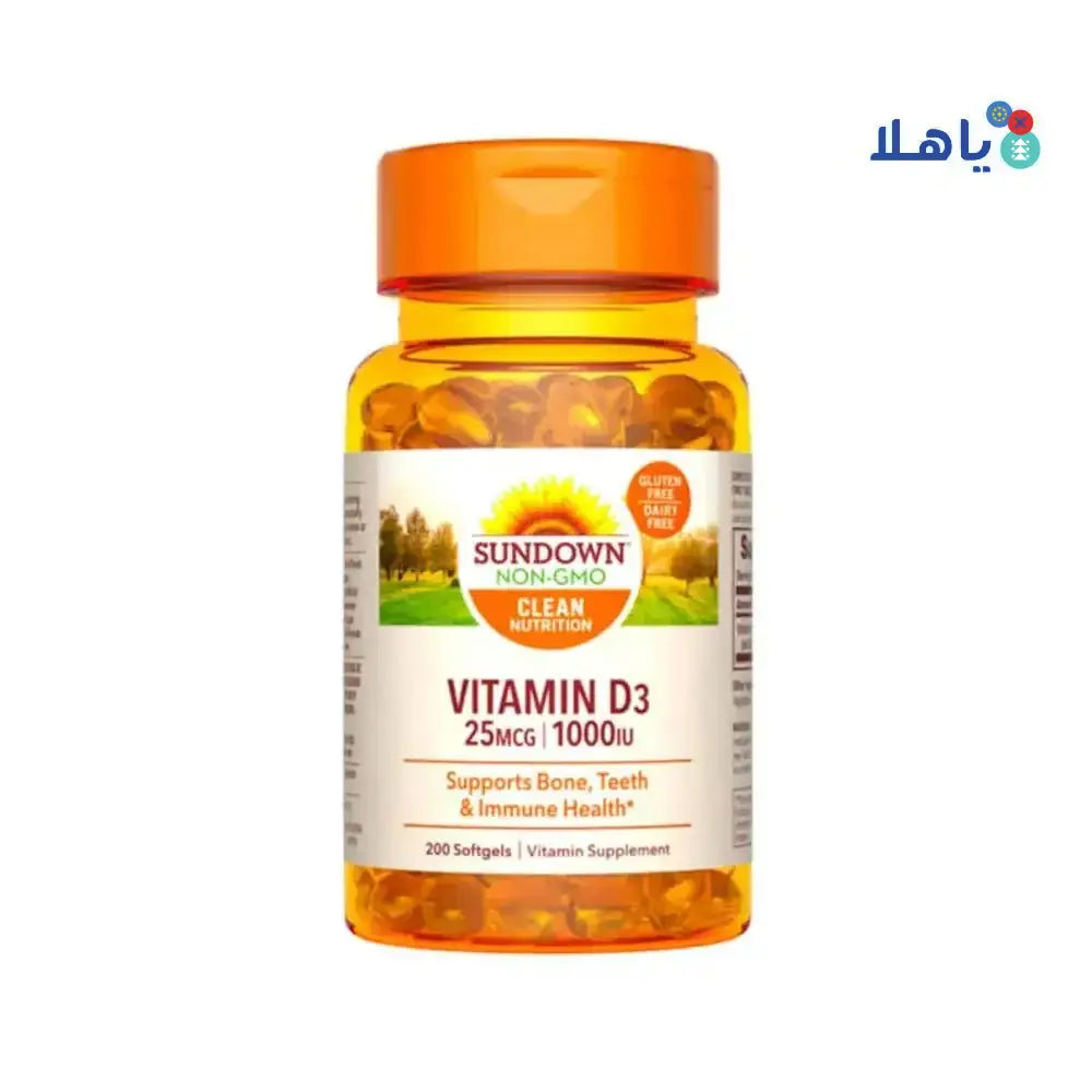 SUNDOWN - SUNDOWN VITAMIN D3 25MCG 1000IU 200 SOFTGELS - Pharmazone - 