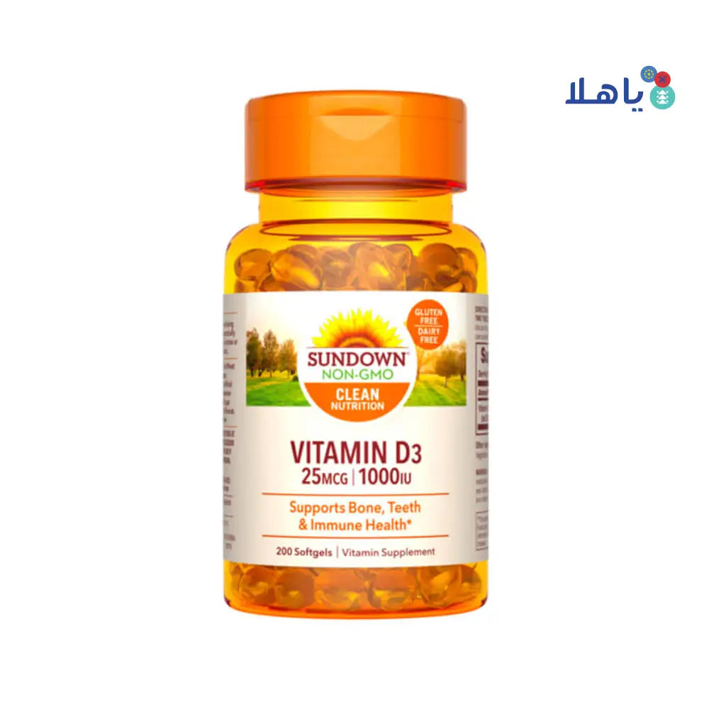 SUNDOWN VITAMIN D3 25MCG 1000IU 200 SOFTGELS