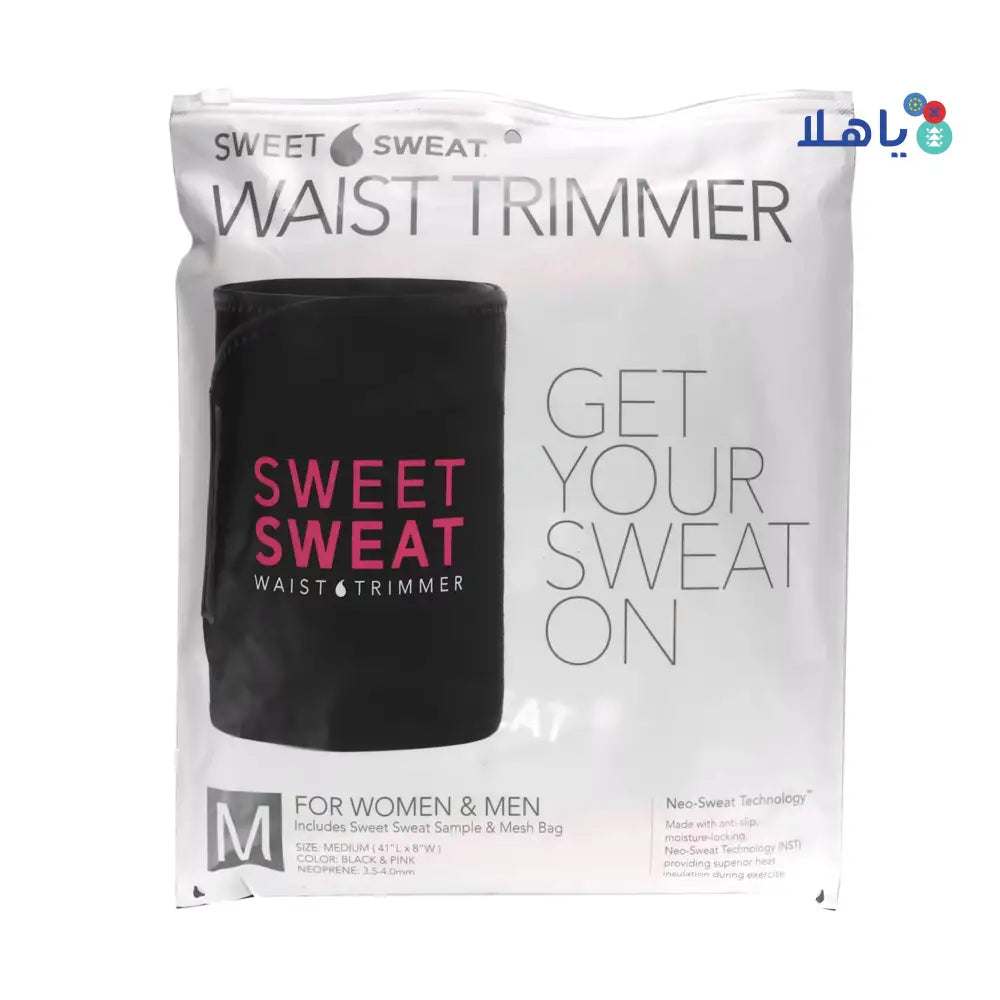 Sweet Sweat Waist Trimmer Black & Pink-M