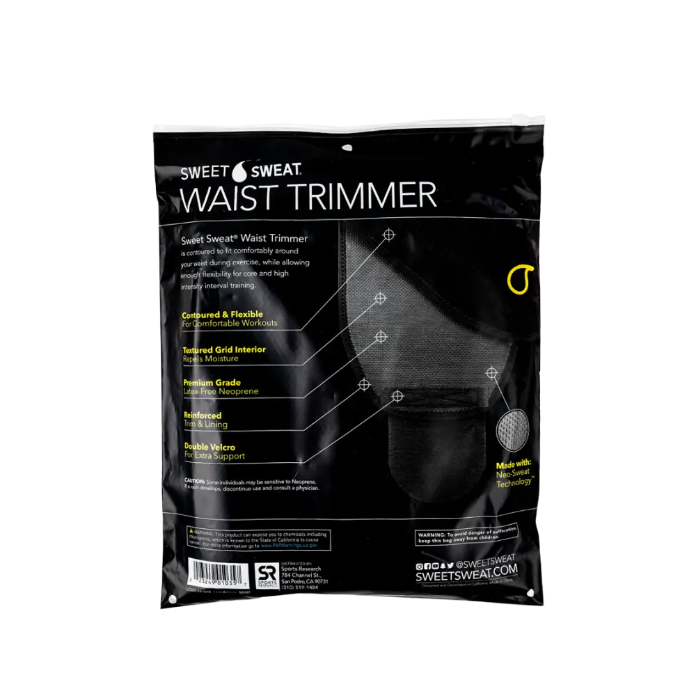 Sweet Sweat Waist Trimmer Black & Yellow-L