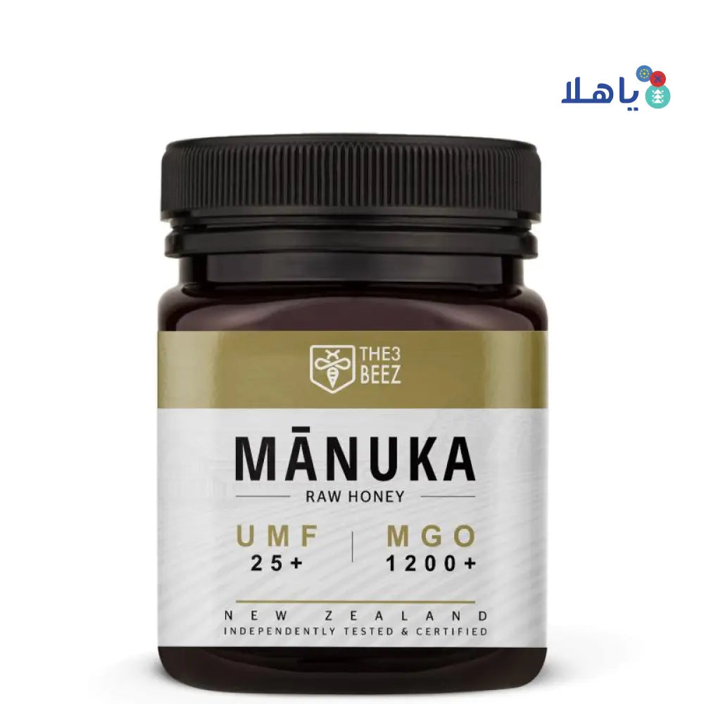 THE 3 BEEZ MANUKA RAW HONEY (UMF 25+) MGO 1200+ 250GM