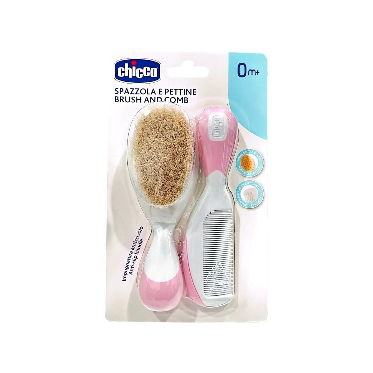 51210-Chicco Brush & Comb Pink (0M+)