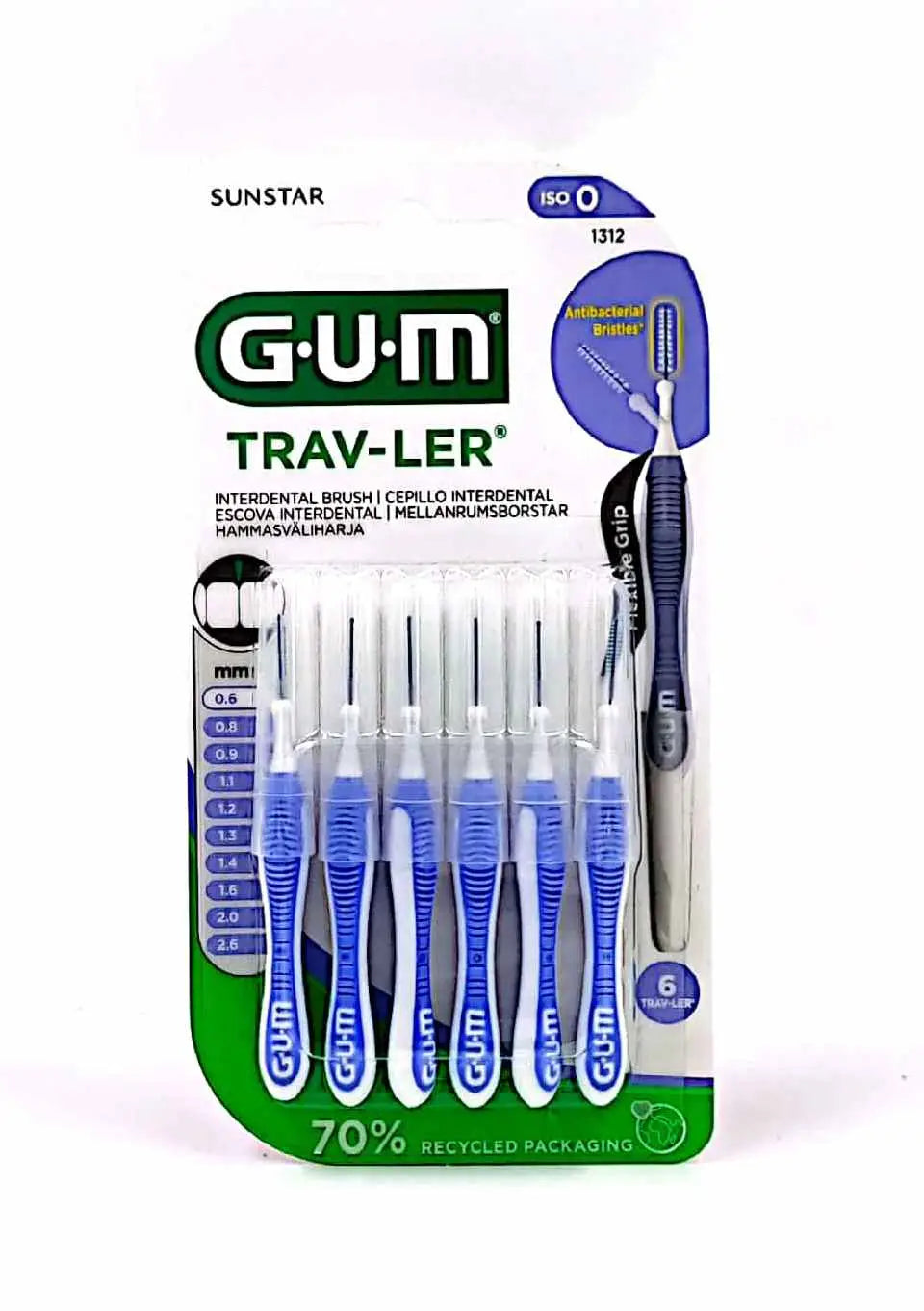 GUM Trav-Ler Interdental Brush 0.6mm 6pcs-1312