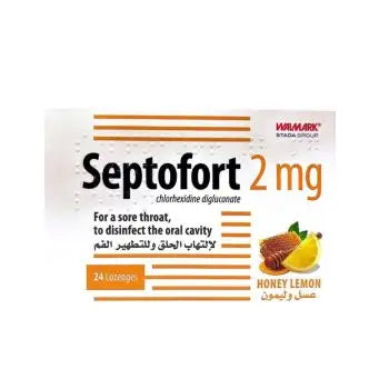SEPTOFORT 2MG 24 LOZENGES-HONEY LEMON