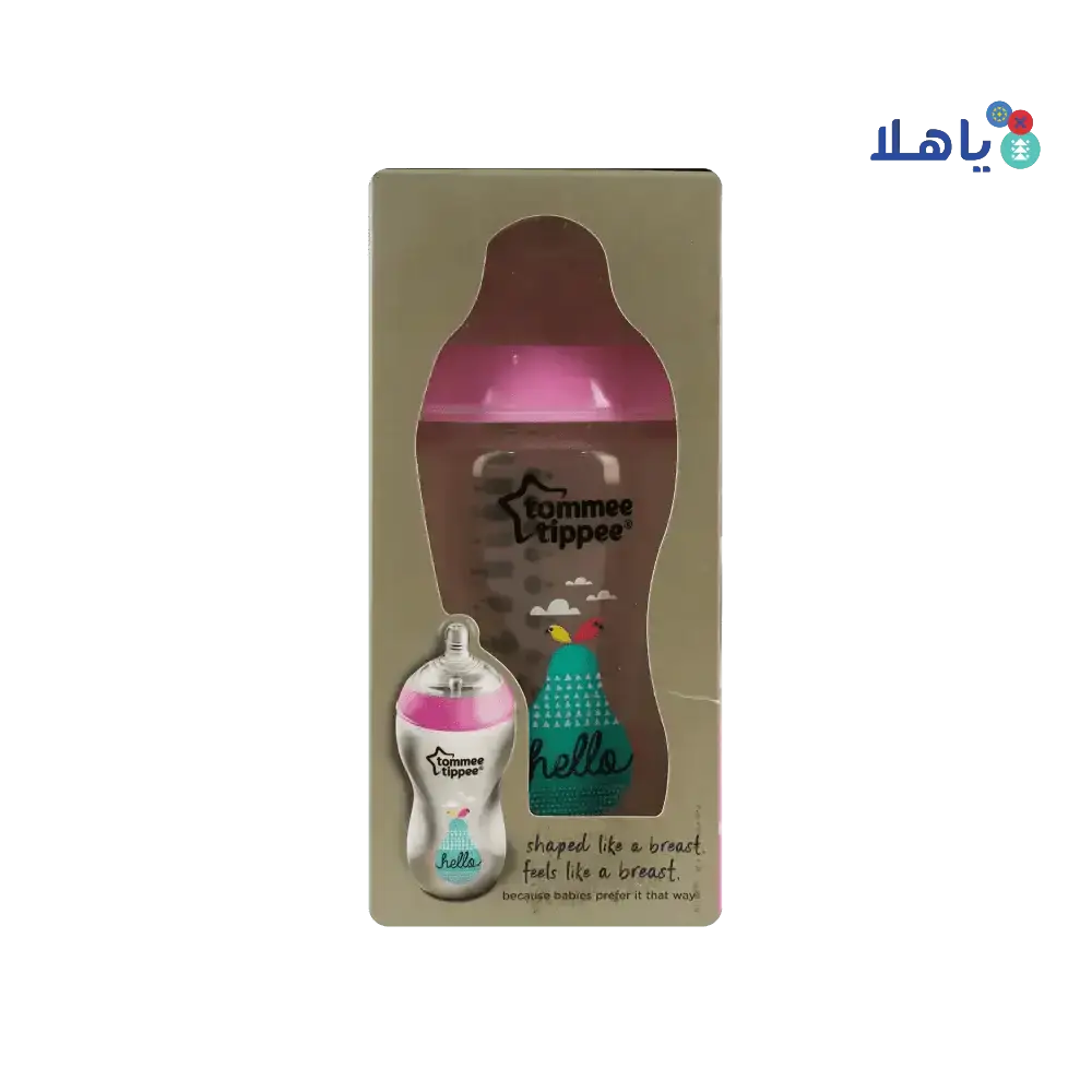 TOMMEE TIPPEE - Tommee Tippee Closer To Nature Bottle 3m+ Pink 340ml - 6983 - Pharmazone - 