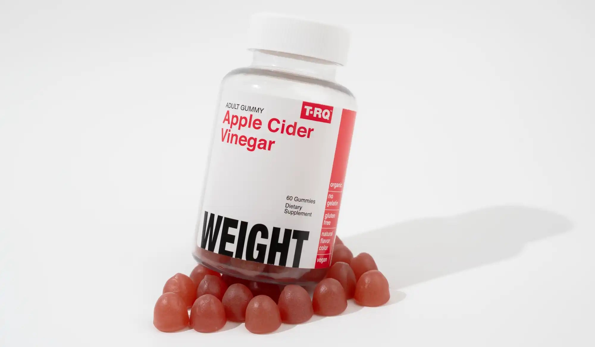 A bottle of apple cider vinegar gummies for weight management.