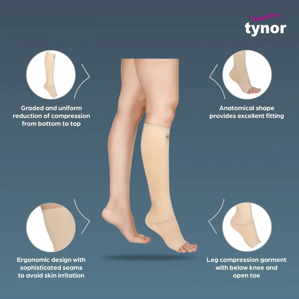 Tynor Leg Garment Below Knee Closed Toe-I81 XLN