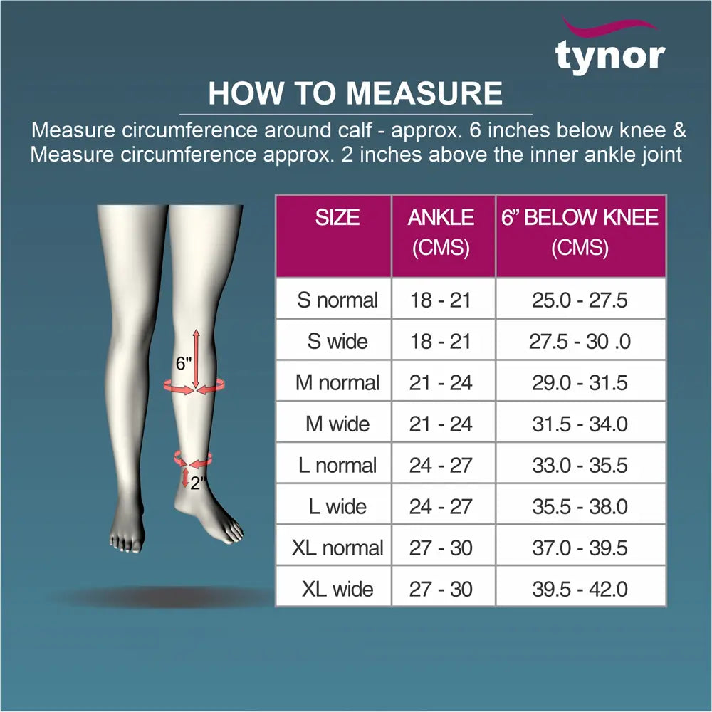 Tynor Leg Garment Below Knee Closed Toe-I81 XLN