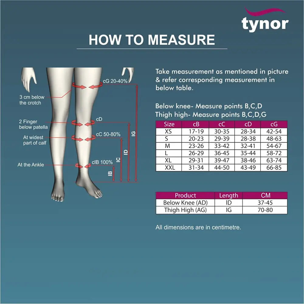 Tynor Leg Stocking Medical Knee High C1-I66 XL