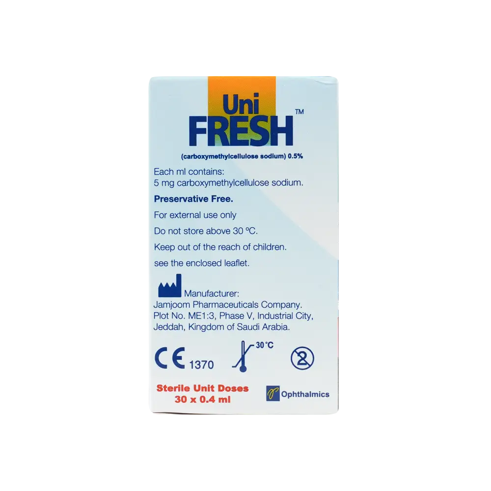 UNI FRESH LUBRICANT EYE DROPS 0.4ML X 30 DOSES