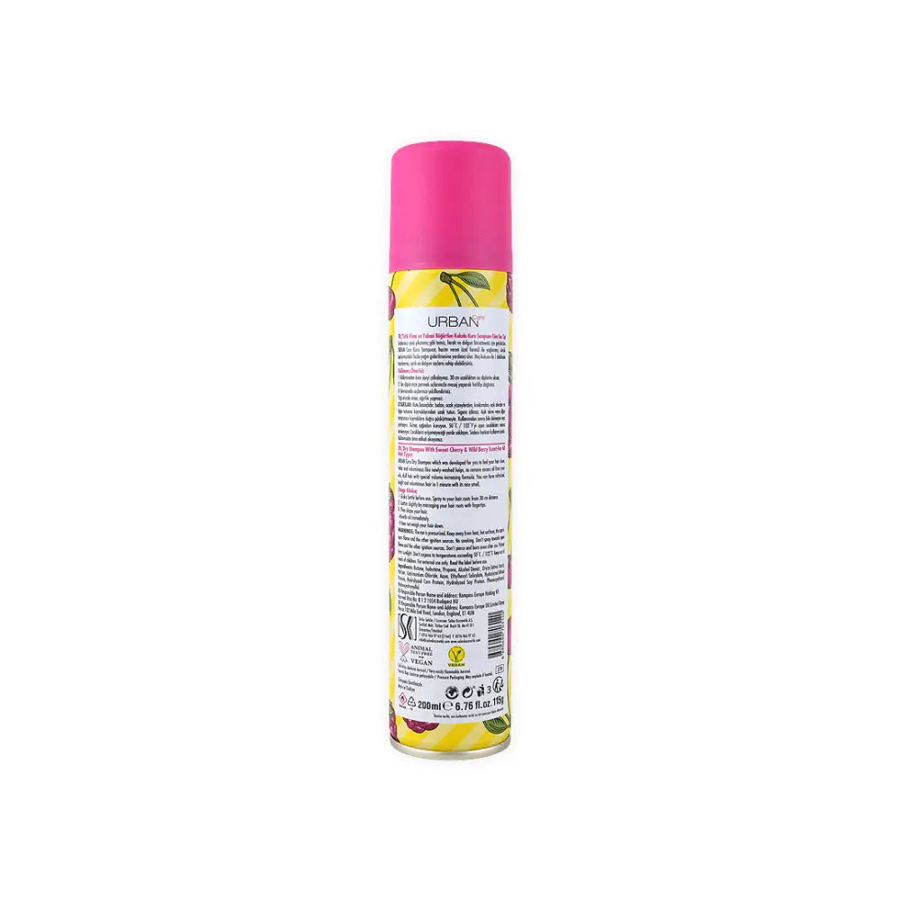 URBAN CARE DRY SHAMPOO -CHERRY BERRY 200ML