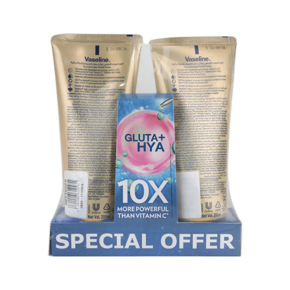 Vaseline Gluta-Hya Uv Lotion 2X200ml-Flawless Glow