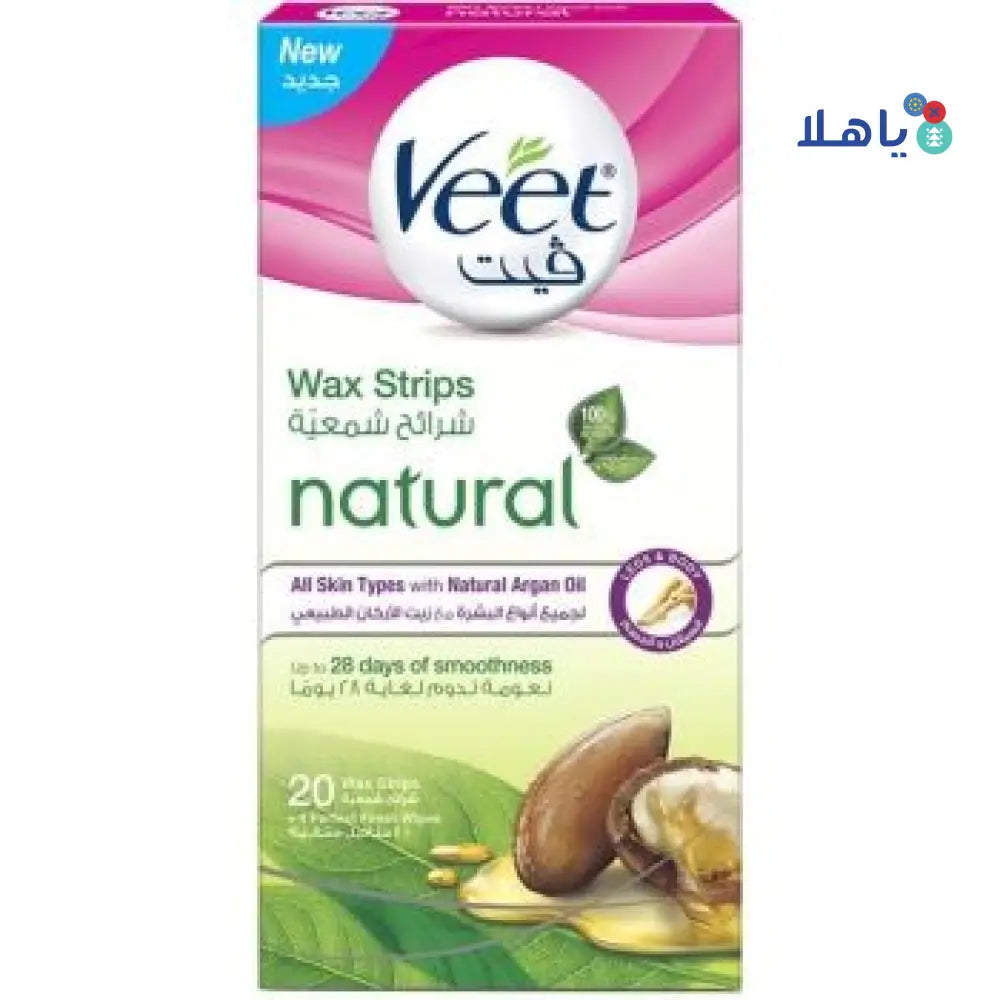 VEET WAX STRIPS FOR ALL SKIN TYPES ARGAN OIL 20 PCS