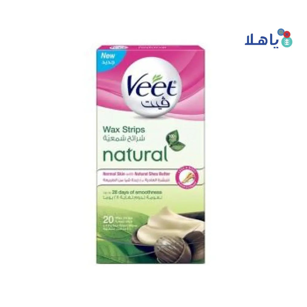 VEET WAX STRIPS FOR NORMAL SKIN WITH SHEA BUTTER 20 PCS