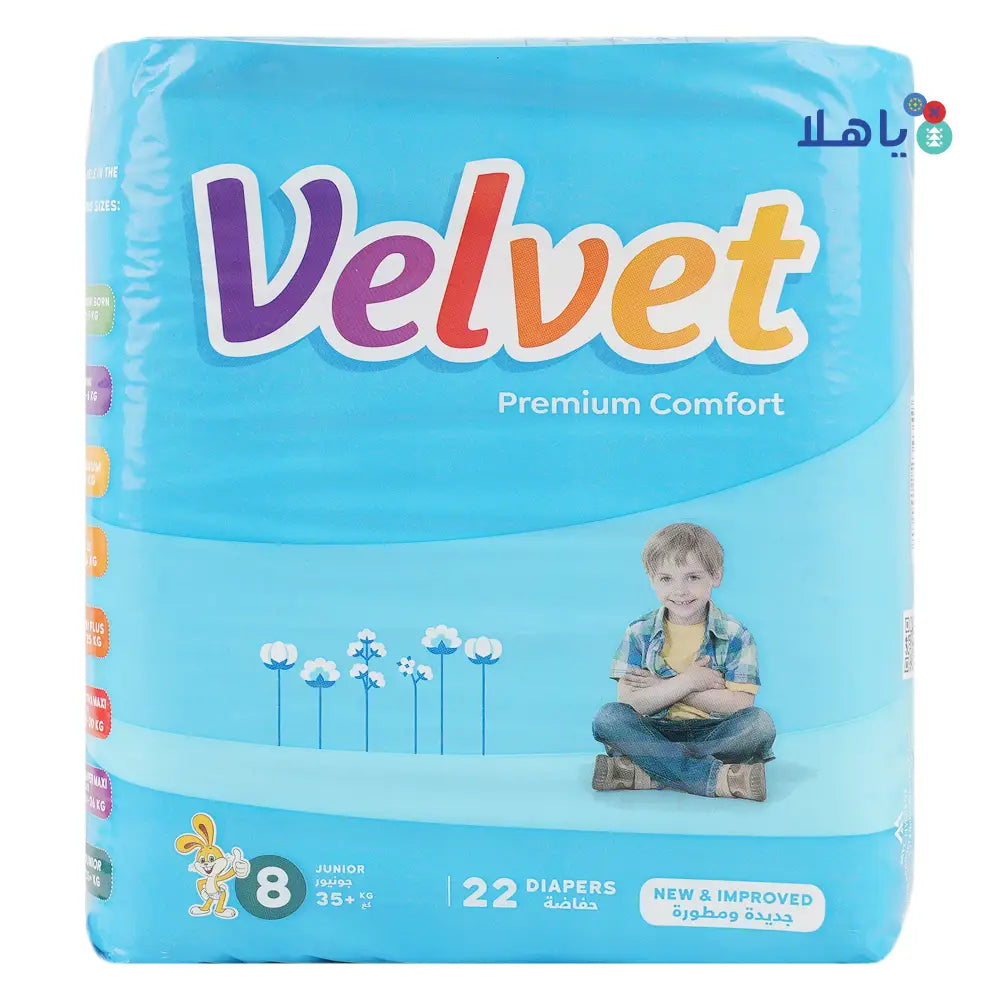 Velvet No.8 Baby Diapers 22Pcs (+35KG)