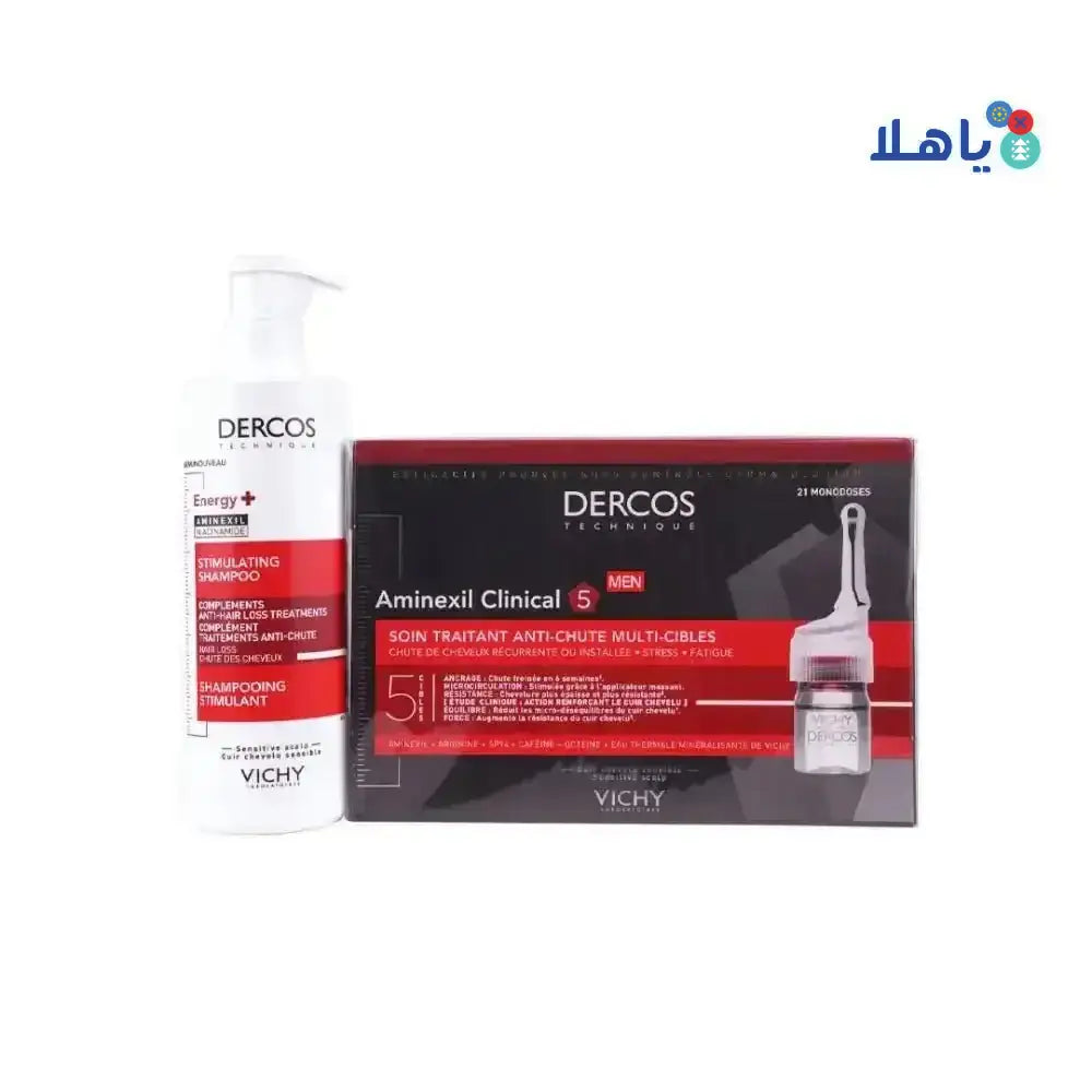 Vichy - Vichy Dercos Aminexil + Dercos Energy+ Stimulating Shampoo MEN Set - Pharmazone - 