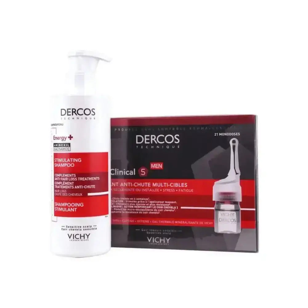 Vichy - Vichy Dercos Aminexil + Dercos Energy+ Stimulating Shampoo MEN Set - Pharmazone - 