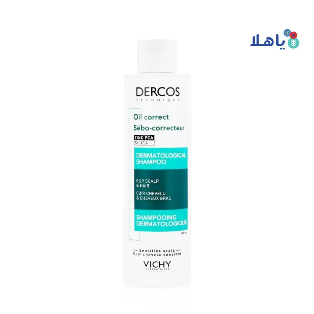 VICHY - Vichy Dercos Oil Correct Oily Scalp & Hair Shampoo 200ml - Pharmazone - 