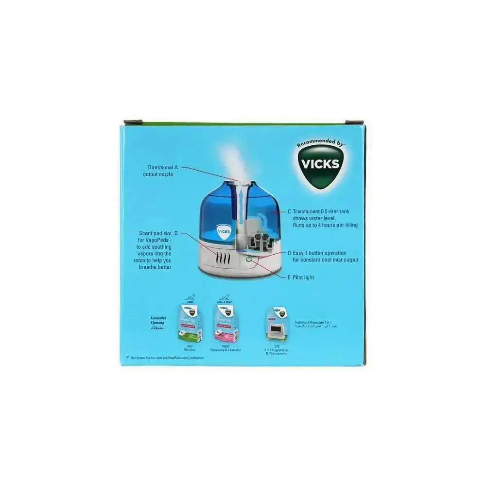 VICKS - Vicks Humidifier Mini Ultrasonic Cool Mist 0.5L - 505E1 - Pharmazone - 