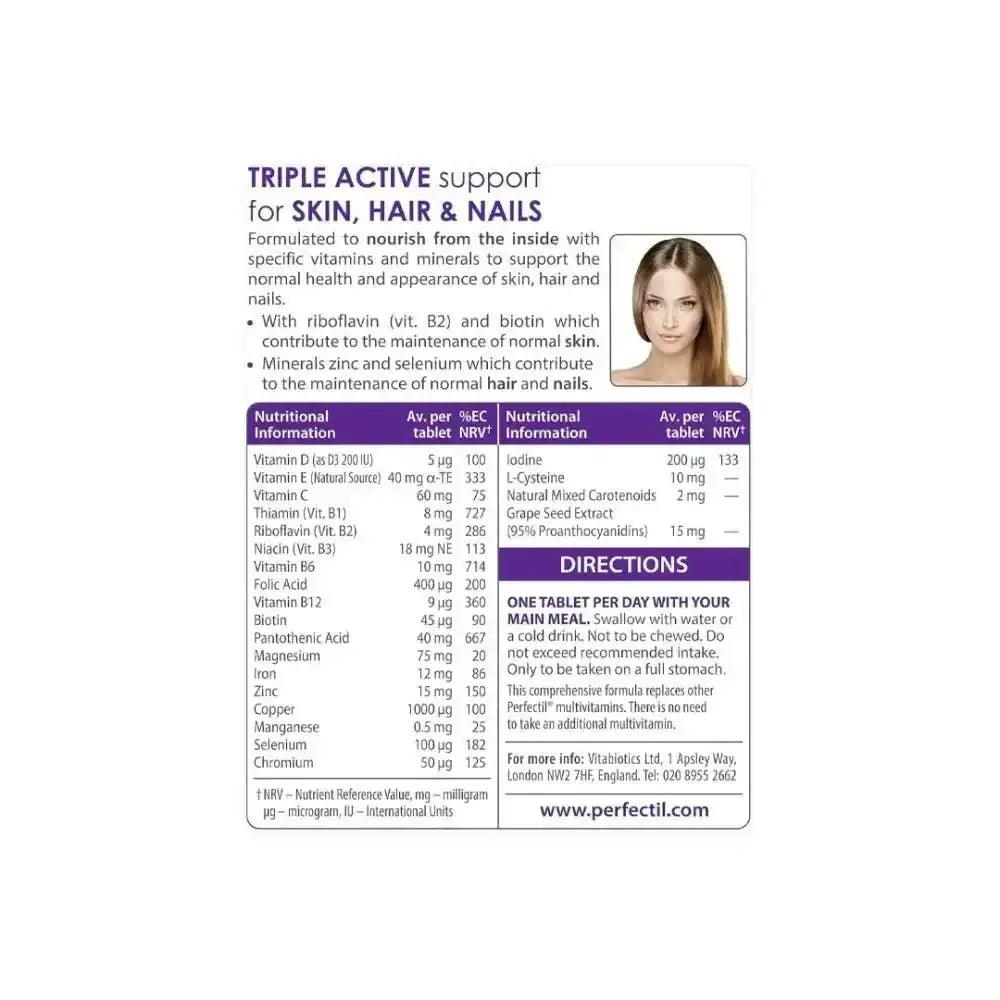 VITABIOTICS - VITABIOTICS PERFECTIL TRIPLE ACTIVE 30 TABLETS - Pharmazone - 