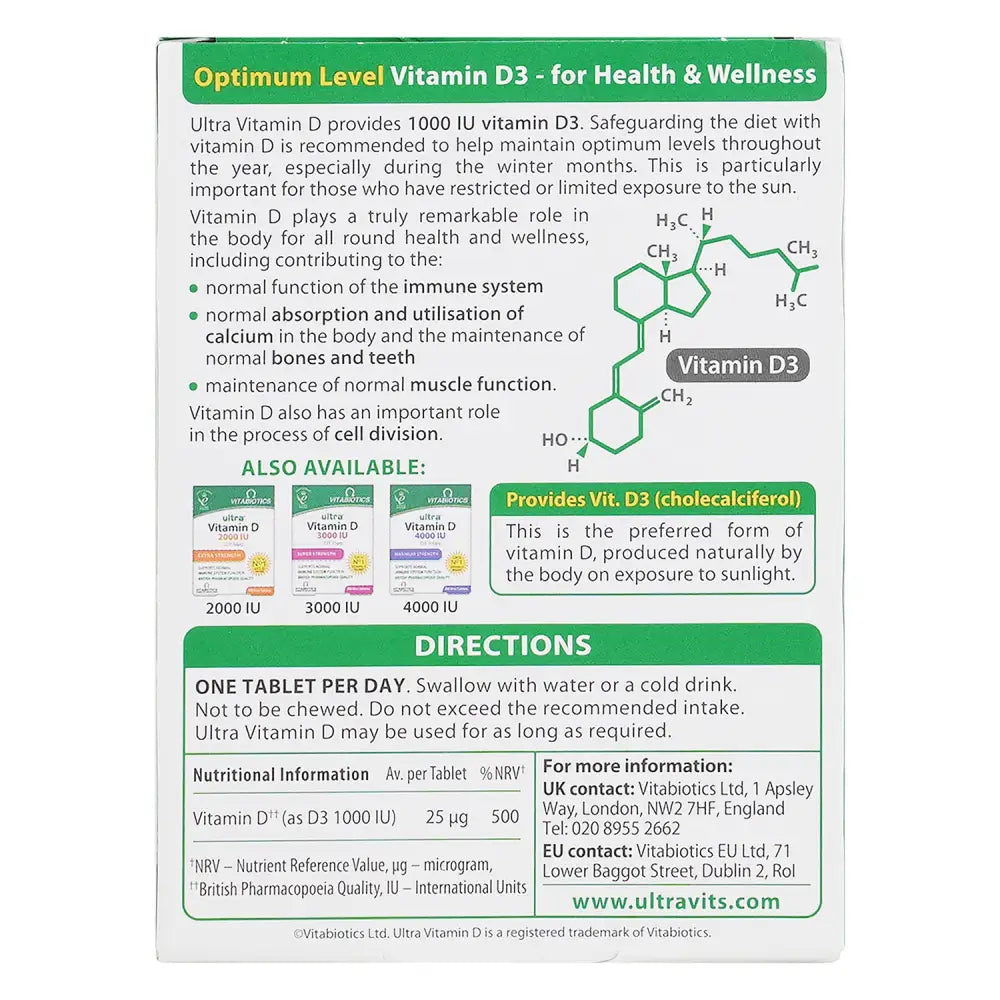 VITABIOTICS ULTRA VIT D3 1000IU 96 TAB