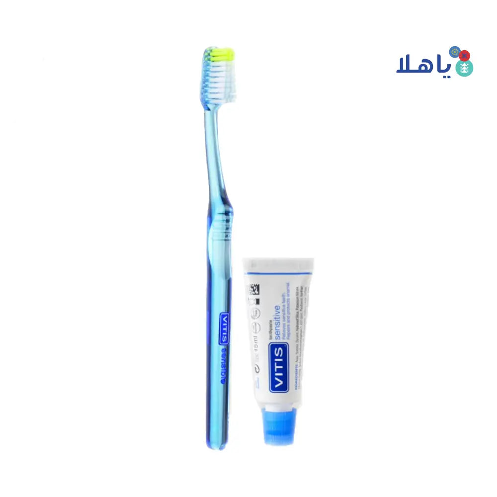 Vitis Sensitive Toothbrush + Toothpaste 15Ml