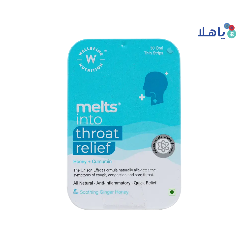 Well Being Melts Into Throat Relief 30 Strips