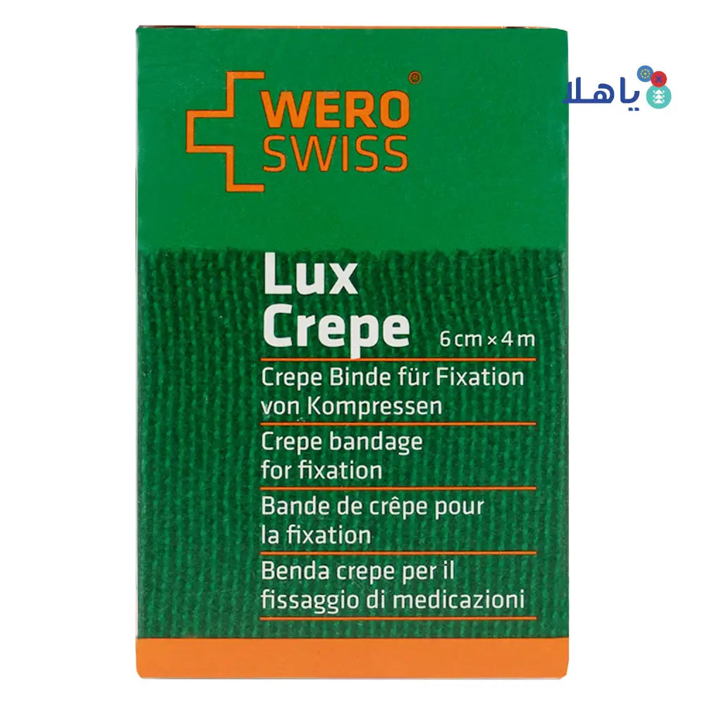 Wero Swiss Lux Crepe 6cmX4m - Stretched White