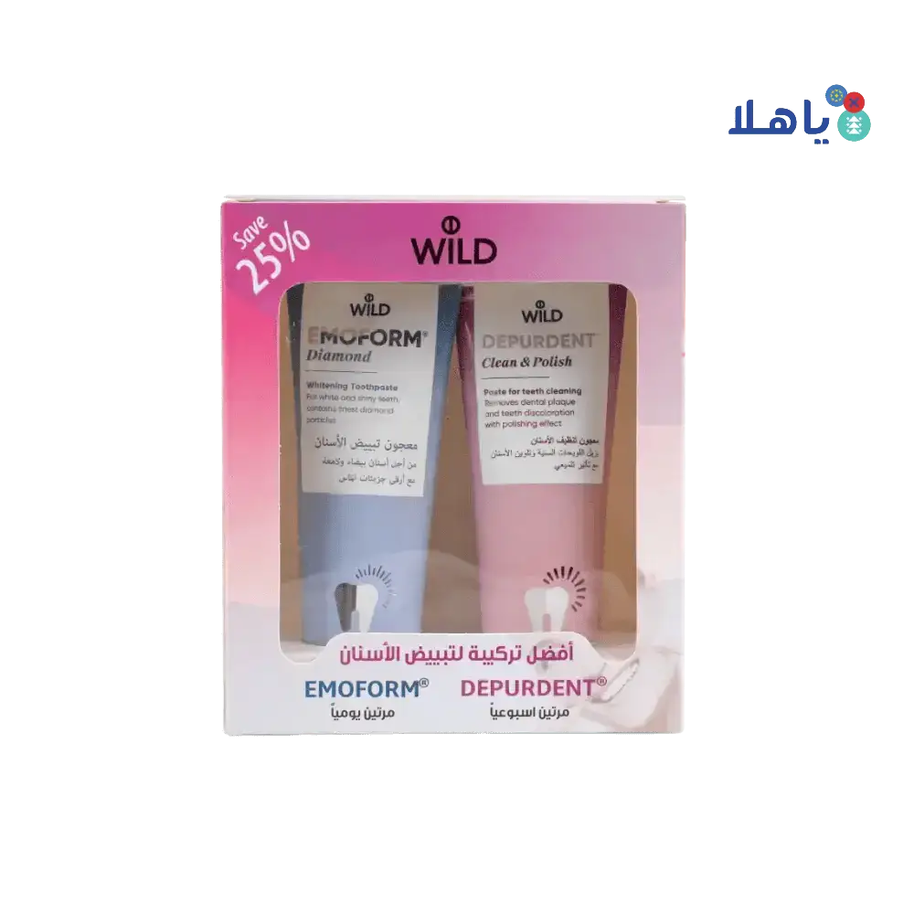 WILD PHARMA - Wild Depurdent & Emoform Diamond Toothpaste 75ml 25% Offer - Pharmazone - 