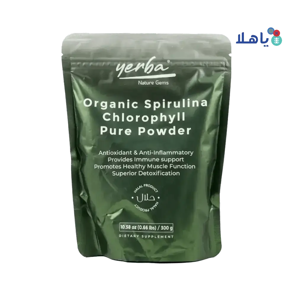 Yerba - Yerba Organic Spirulina Chlorophyll Powder 300G - Pharmazone - 