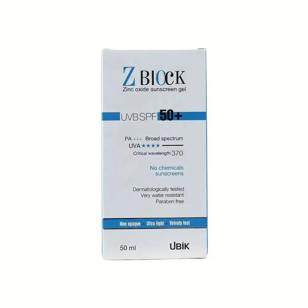 Z Block - Z Block Uvb Spf 50+ Zinc Oxide Sunscreen Gel 50ml - Pharmazone - 