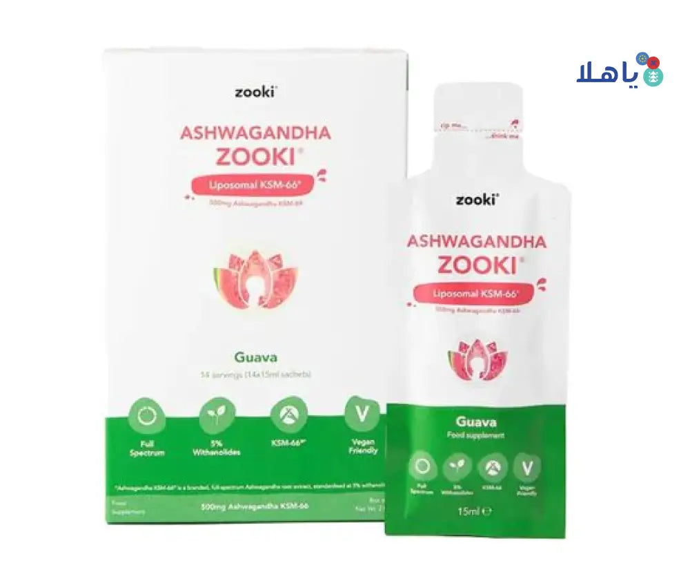 Zooki Ashwagandha 500mg Ksm-66 15mlx14 Sachets-Guava