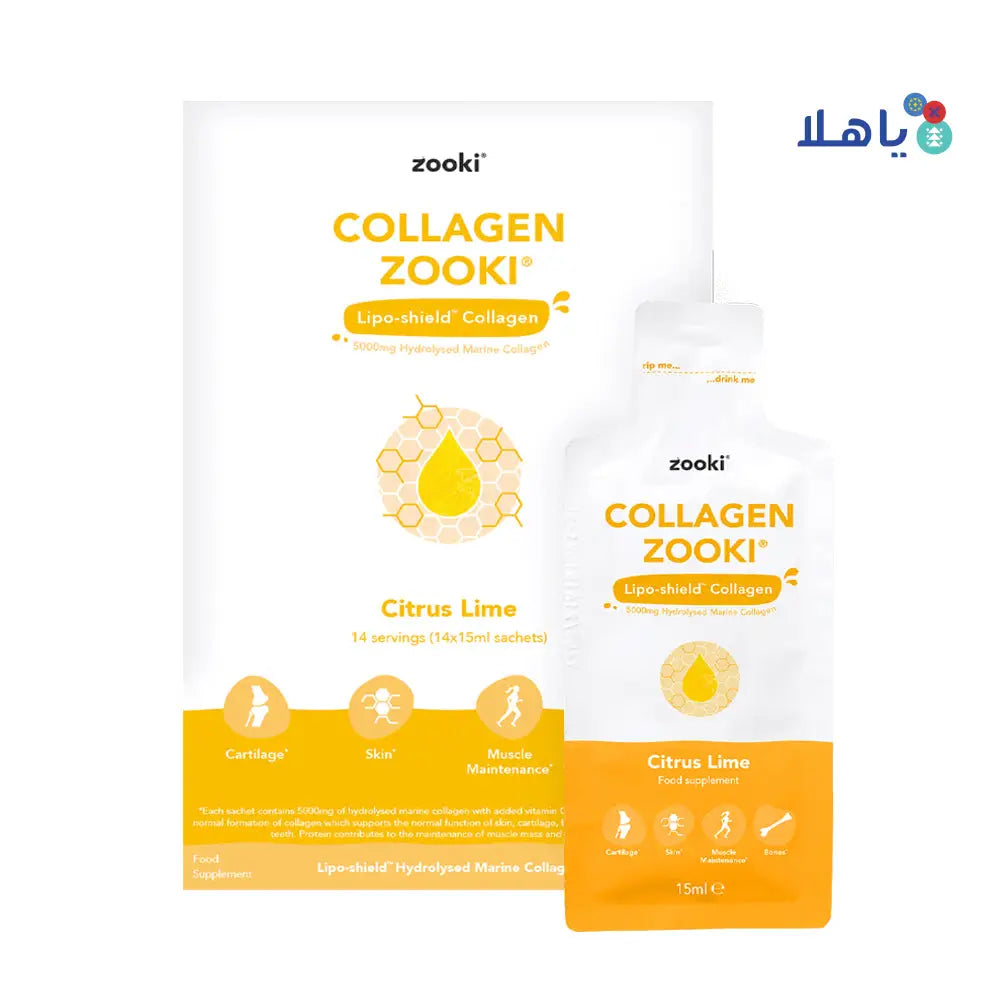 Zooki Collagen 5000mg 15mlX14 Sachets-Citrus Lime