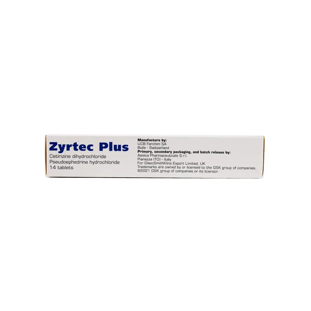 Zyrtec Plus 14 Tablets