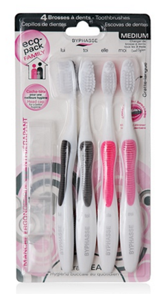 BYPHASSE TOOTH BRUSHES MEDIUM 4PIC 3205
