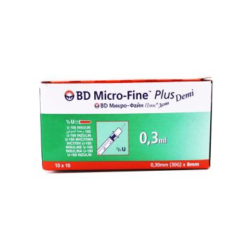 BD Micro-Fine Syringe 0.3ml 8mmx30G 100pcs