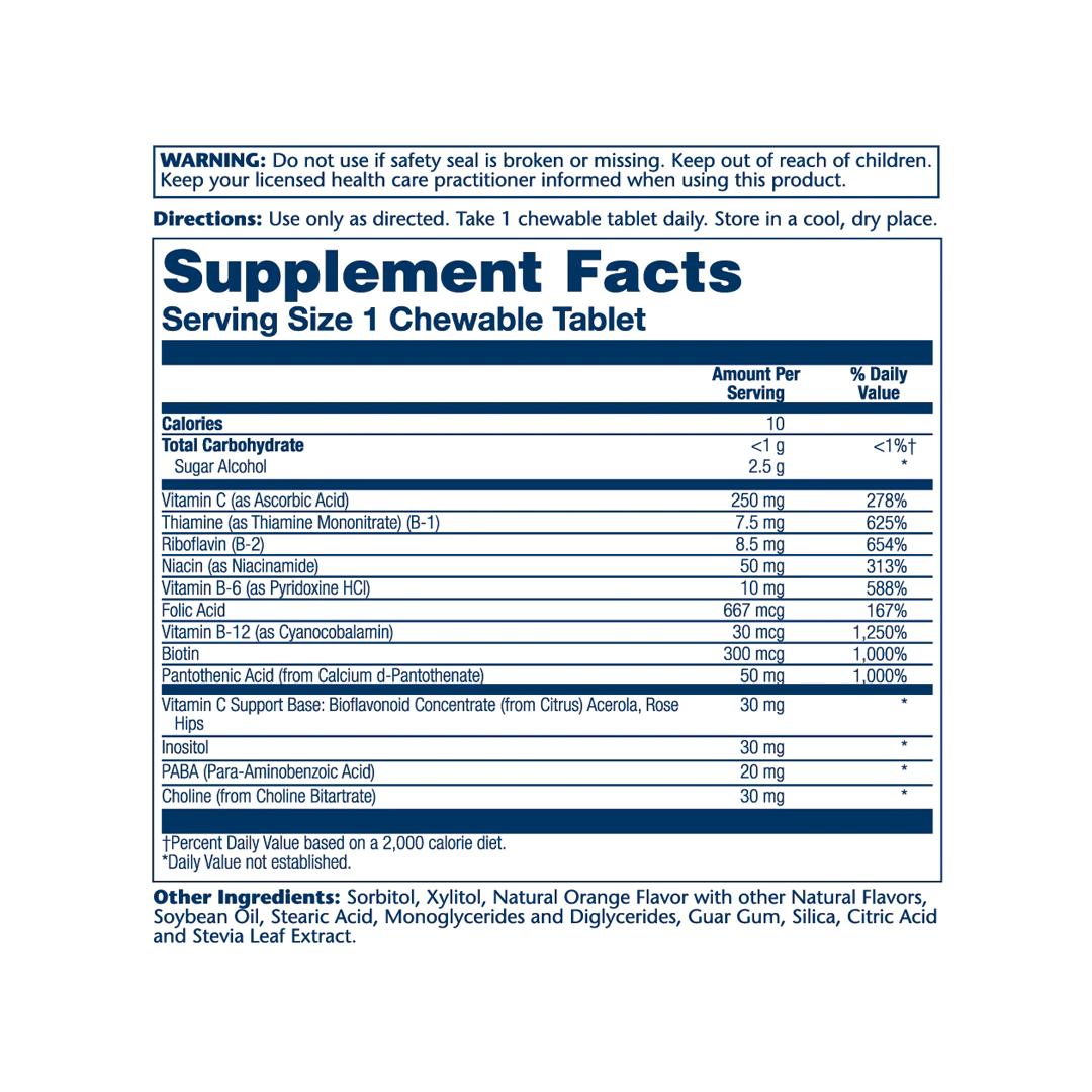 SOLARAY B-COMPLEX 250MG 50 CHEWABLES