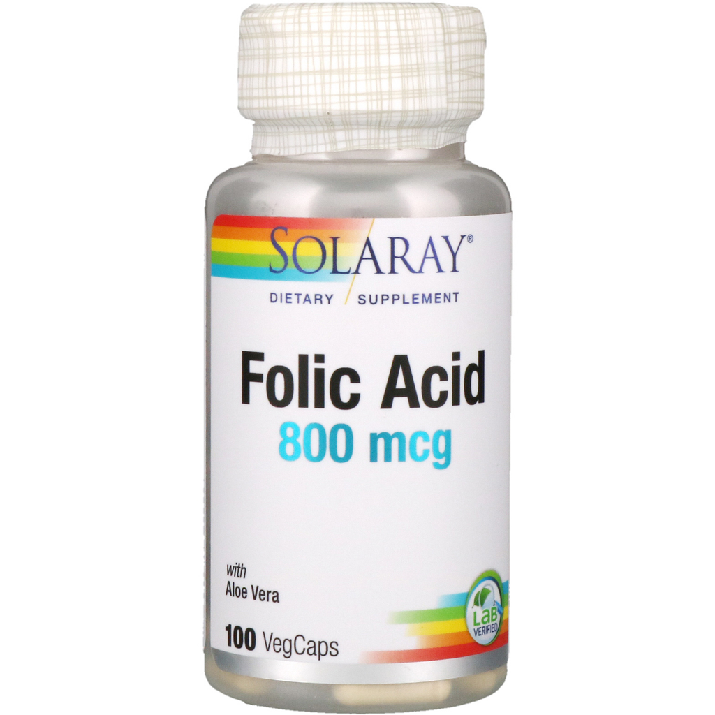 SOLARAY FOLIC ACID 800MCG 100 CAP