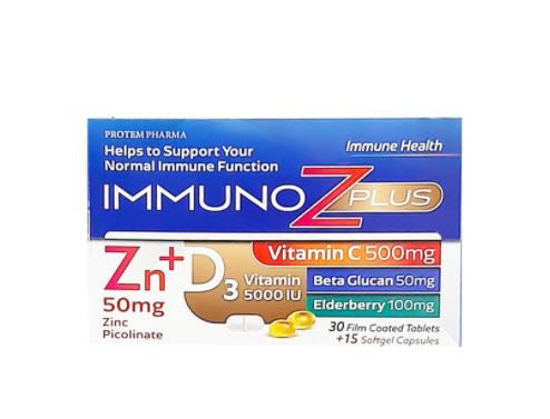 IMMUNO Z PLUS V C 500+ZN50MG+D3 5000IU 30 + 15CAP