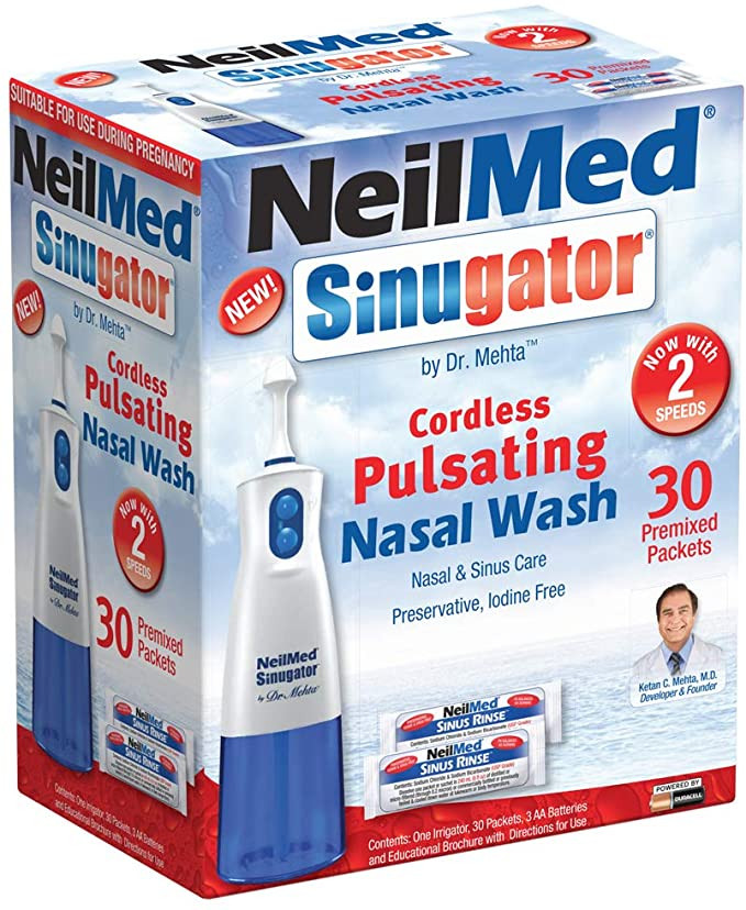 NEILMED SINUGATOR CORDLESS PULSATING KIT WITH 30 SACHETS